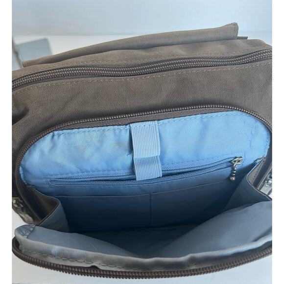 Baggallini Nylon Organizer Traveler Brown Multi Pocket Crossbody Purse - Picture 7 of 13